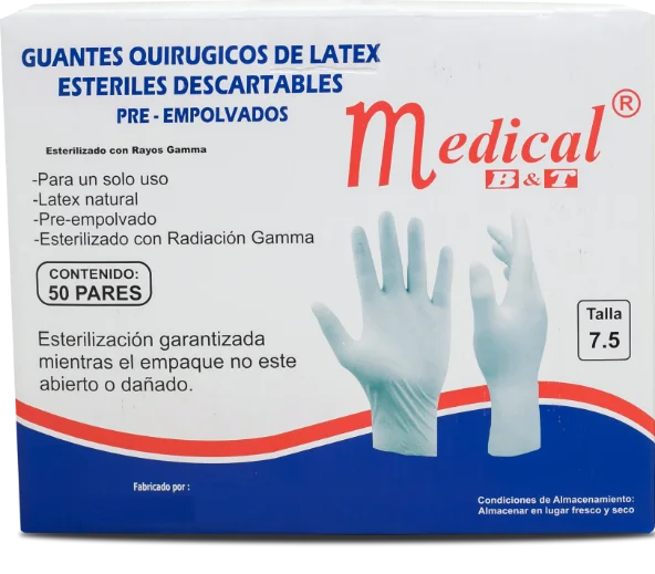 Guantes quirúrgicos de latex esteriles