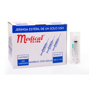 Jeringa descartable con aguja